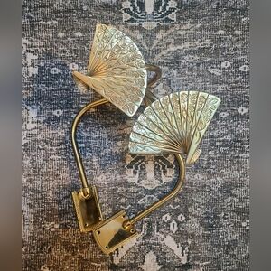 VINTAGE Brass Fan Curtain Tiebacks